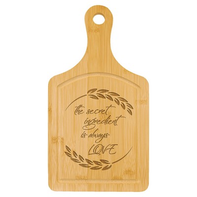Bamboo Cutting Board Paddle Shape with Drip Ring