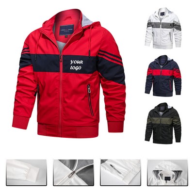 Lightweight Men Hoodie Polyester Jacket