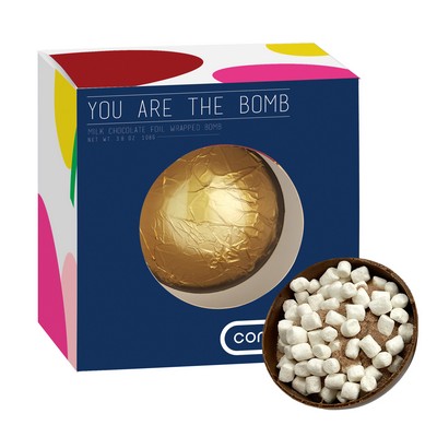Mega Hot Chocolate Bomb in Window Box - Dark Chocolate with Foil