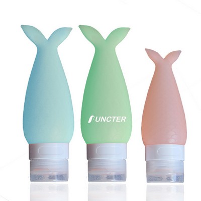 3 OZ Travel Split Bottles TSA Approved with Label Silicone BPA Free Refillable Cosmetic Container