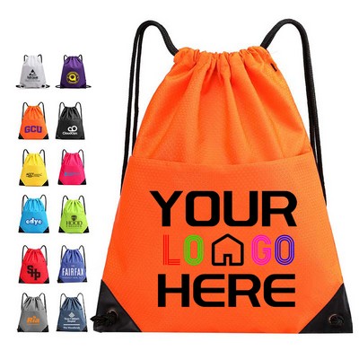 Water Resistant String Backpack with front Pocket