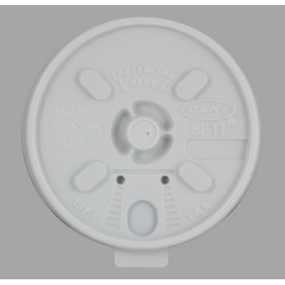 8 oz. Styrofoam Cup Lift 'n' Lock Lid - White