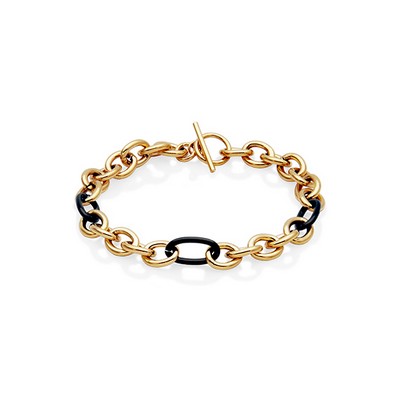 CJ Steelx 7.5mm Cable Link Bracelet - Gold and Black