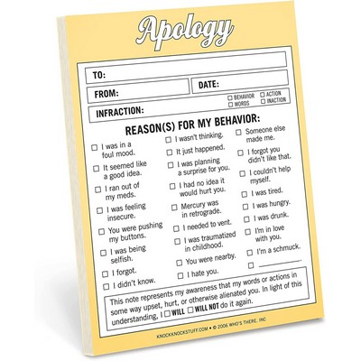 Apology Nifty Note Pad