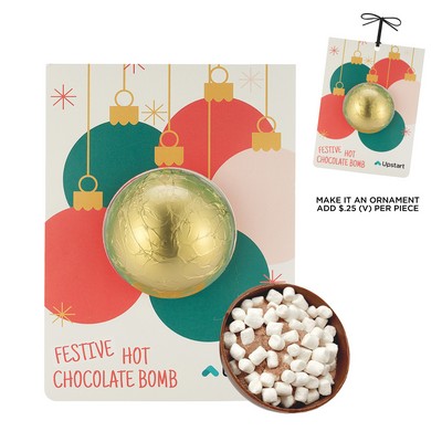 Holiday Mega Hot Chocolate Bomb Billboard Card - Ornament with Gold Foil