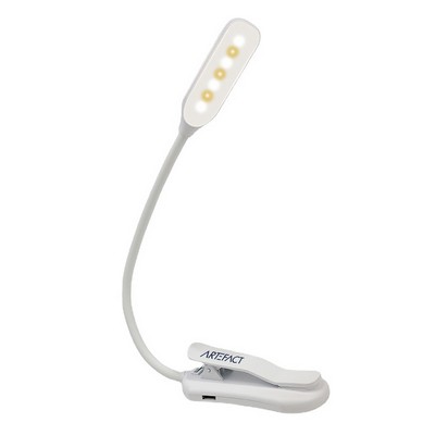 Clip On Book Reading Light , Battery Operated USB Rechargeable Bendable Night Book Light Lamp
