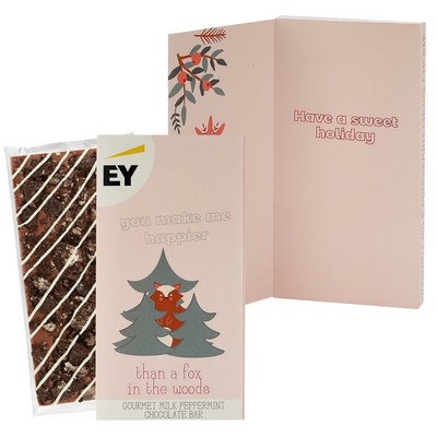 3.5 Oz. Belgian Chocolate Greeting Card Box (You Make Me Happier...) - Milk & Cookies Bar
