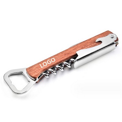 Multi Wooden Opener For Wine Beer Bottle Tin Can