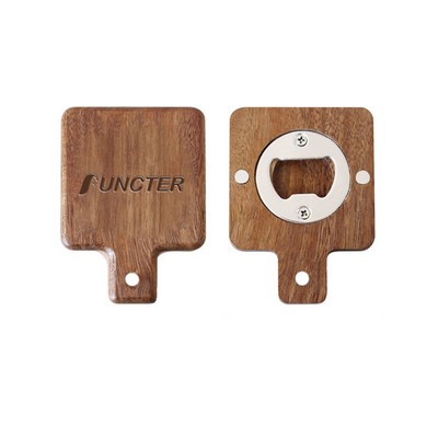 2" 1 Square Wood Beer Opener Refrigerator Sticker