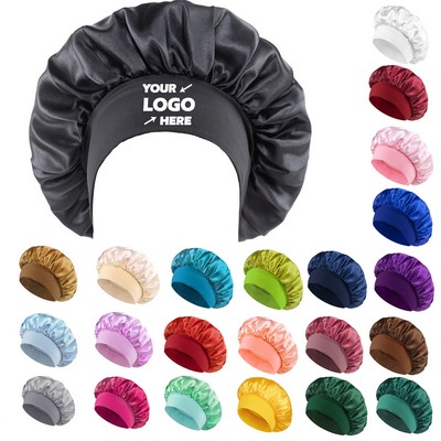 Satin Wide-Brimmed Bonnet For Sleeping