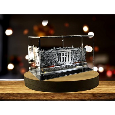 The White House 3D Engraved Crystal Keepsake Souvenir