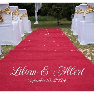 Custom Printed Red Velvet Aisle Runner
