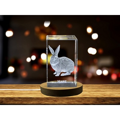 Graceful Hare Trophy Recognition Award | Exquisite Handcrafted Crystal Wildlife Art