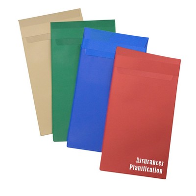 Folded Letter Size Document Holder w/Flap & Strap - 5" x 9"