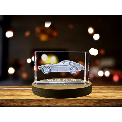 Toyota 2000GT (1967–1970) 3D Engraved Crystal Trophy Award - Exquisite Automotive Tribute