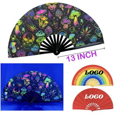 UV Printed 13" Bamboo Ribs Cloth Kung Fu Clack Fan