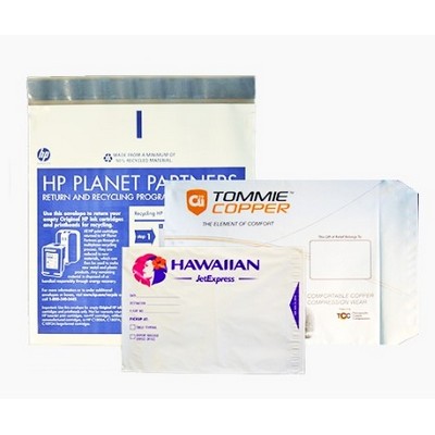 .002 Mil Generic Blue Earth Poly Mailers w/Logo & Description of Features (19"x24")