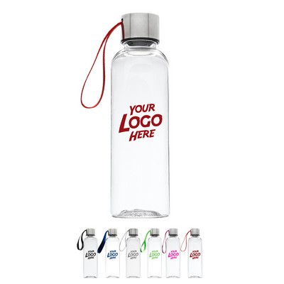 Plastic Water Bottle with Strap - 17 oz