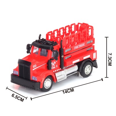 1:64 Pull Back Lifting Fire Truck Mini Car