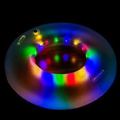 Custom 22" Inflatable LED Pool Ring with Handles for Kids