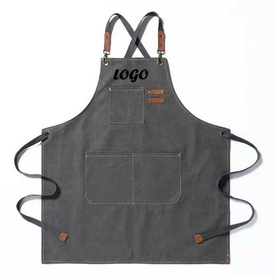 Cotton Canvas Cross Back Heavy Duty Adjustable Work Apron