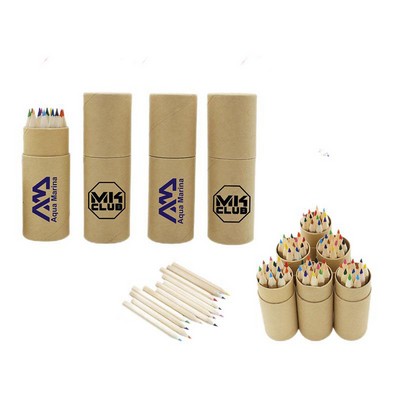 Kraft Paper Tube Colored Pencils 12Pcs