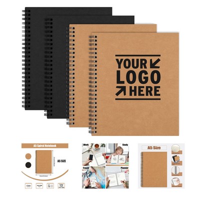 5 x 8" 160-Page Soft Cover Lined Spiral Notebook