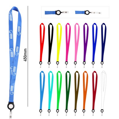 3/4'' Full Color Lanyard w/ Clamshell & Bulldog Clip