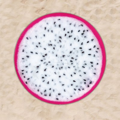 63 x 63" Dragon Fruit Shaped Custom Shape Towel Microfiber Beach Towel - Two Side Printing