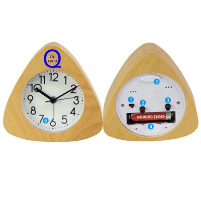 Wooden Alarm Desk Clock