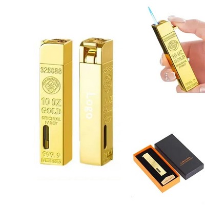 Windproof Gold Bar Jet Flame Torch Lighter Unique Design
