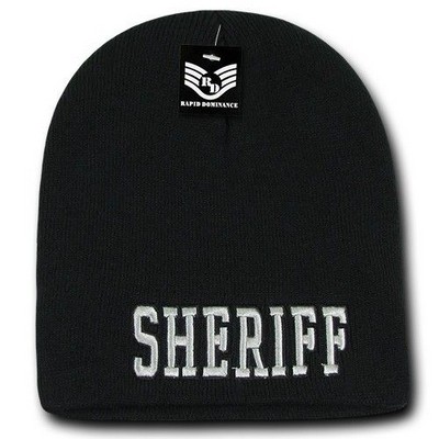 Rapid Dominance Sheriff Law Enforcement Black Knit Cap Beanie