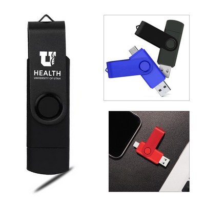 16GB 2-in-1 Swivel USB Flash Drive