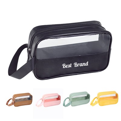 Clear Half Window Travel Makeup Bag