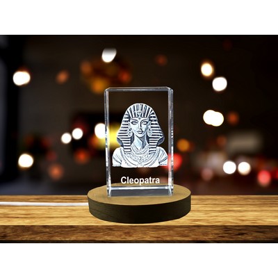 Cleopatra 3D Engraved Crystal Trophy w/LED Base Light
