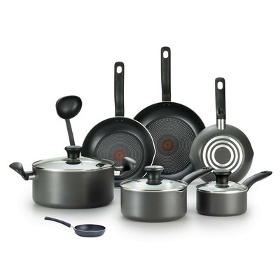 T-fal Initiatives Non-Stick 10-Piece Cookware Set Specialty Non-Stick One-Egg Wonder Package - Black