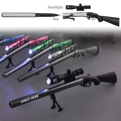 Gun Shaped Pen w/Flashlight