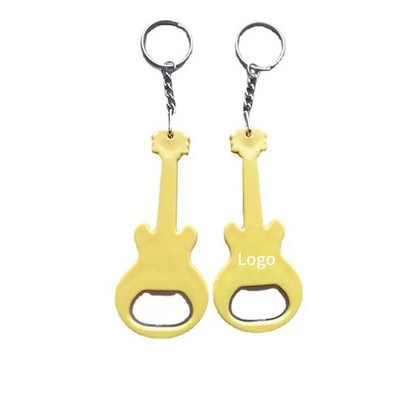 Plastic Guitar Design Opener Keychain