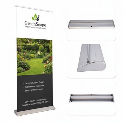 Deluxe Retractable Aluminum Banner Stand 31.5" x 79"