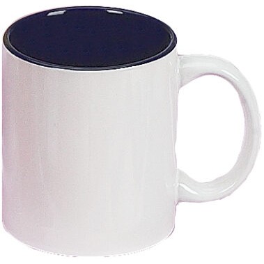 11 oz. Two-Tone Ceramic Mug, White Out/Cobalt In