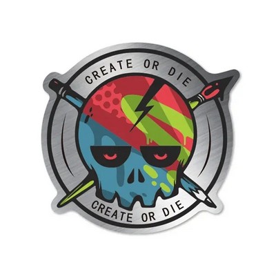 2" Brushed Aluminum Stickers