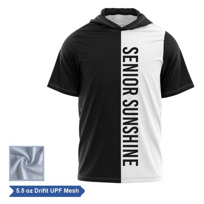 Sublimation UPF Mesh Short Sleeve Hooded T-Shirt - Men,