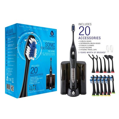 Pursonic Sonic Movement Rechargeable Electric Toothbrush - Black