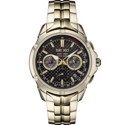 Seiko Watch Coutura Sgp Quartz Chronograph Black Dial