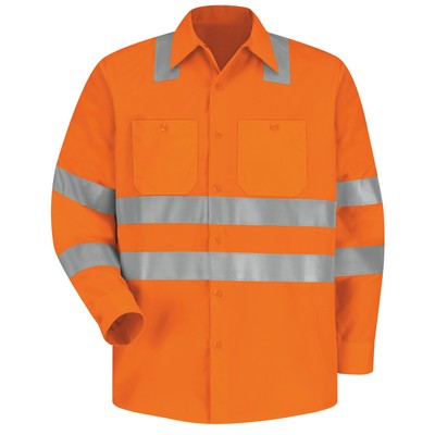 Red Kap® Hi-Visibility Long Sleeve Work Shirt - Type R, Class 3