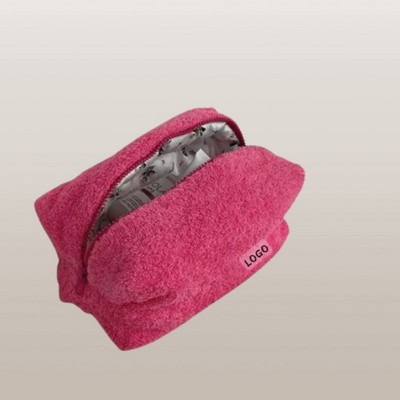 Quilted Pouch Plush Travel Makeup Bag