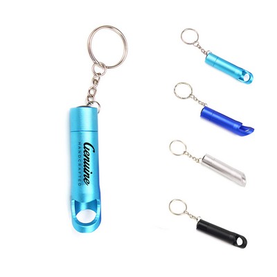 Aluminum LED Bottle Opener Flashlight Key Chain