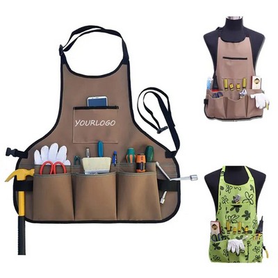 Oxford Cloth Work Apron with Tool Pockets