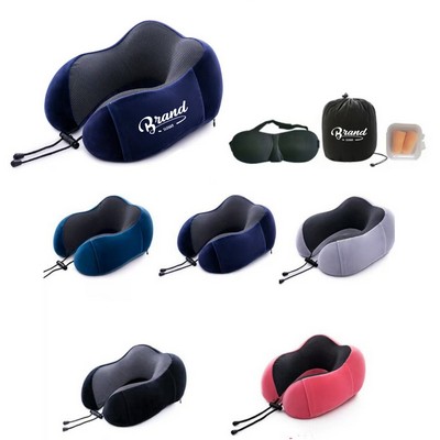 4 Pieces U Shaped Pure Memory Foam Travel Pillow Set