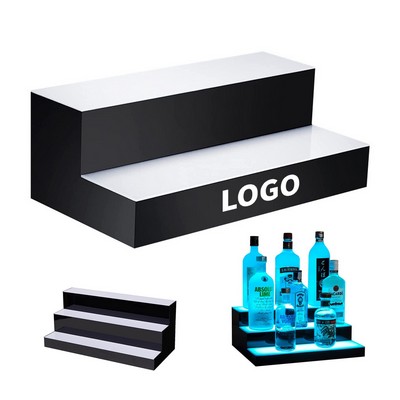2-Step Lighted Liquor Bottle Display Shelf